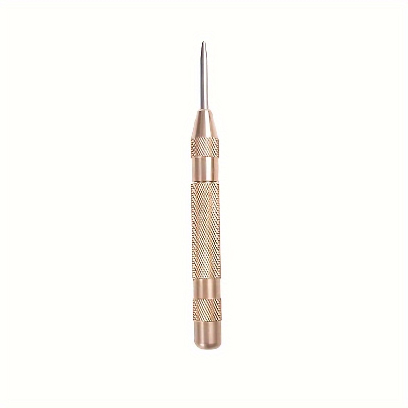 5-Inch Spring-Loaded Automatic Center Punch - Steel, Precision Marking & Hole Starter Tool