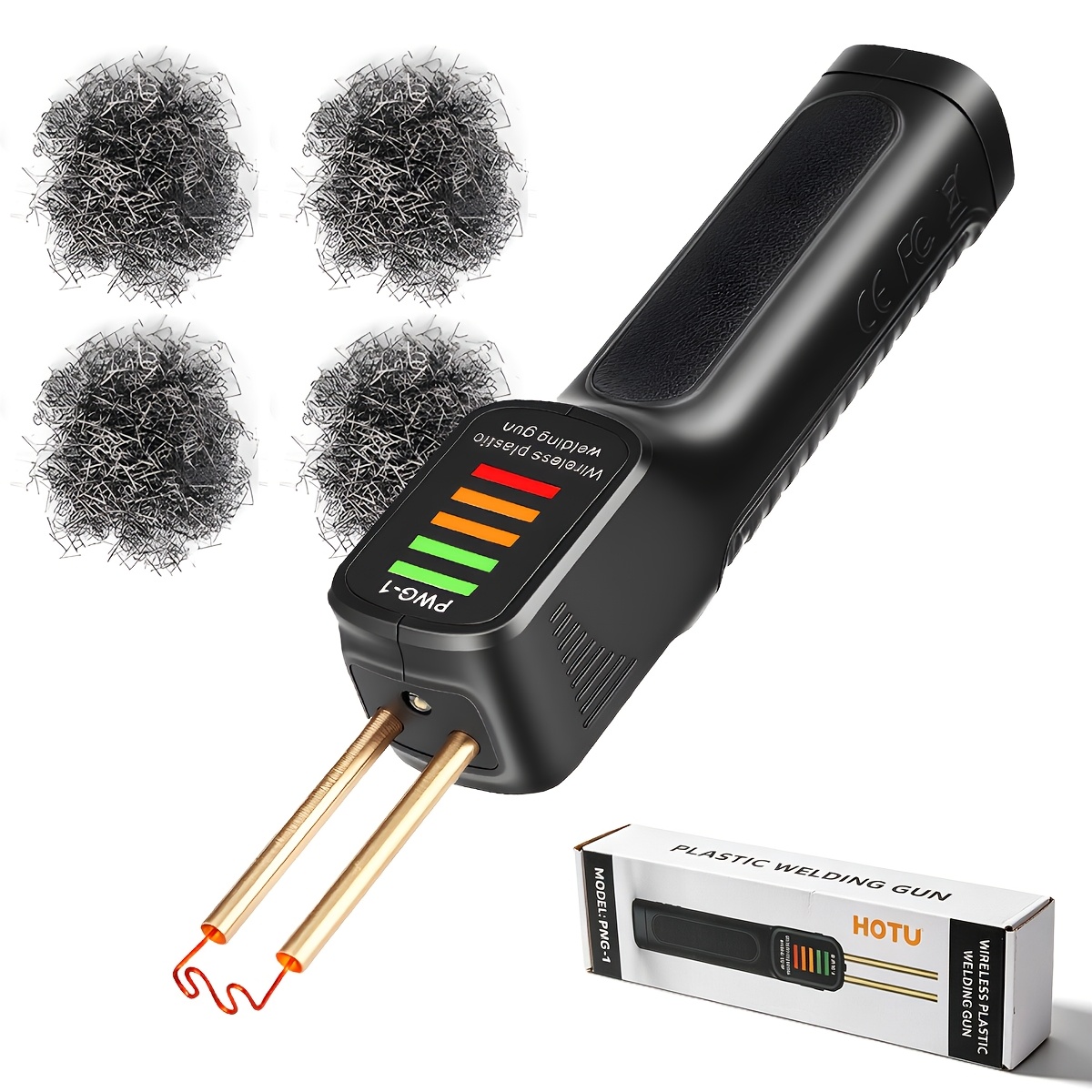 TEMU Kit de machine à souder portable HOTU et pistolet à air chaud (incluant 200 pointes de fusion à chaud) - Tête de en acier inoxydable, convient