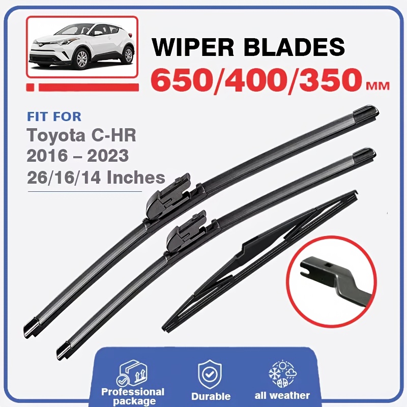 

Front And Rear Windshield Wipers, Suitable For Toyota C-hr Chr 2016 - 2023 2017 2018 2019 2020 2021 2022, Wipers, Front And Rear Windshield Wipers 3pcs Set