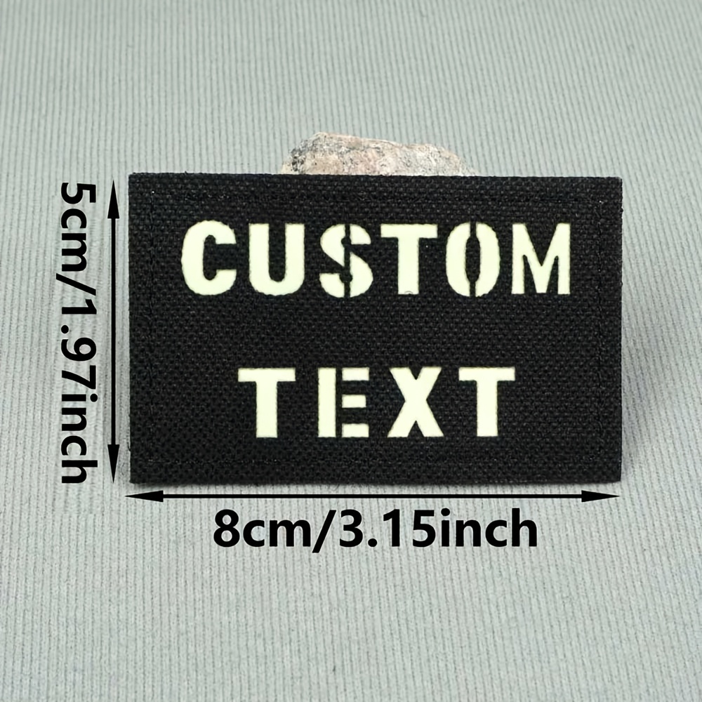 TEMU 1 Custom Large Letter Luminous Reflective Patch, With Of Personalized Name Text, Featuring Hook And Loop Fastener And Backing