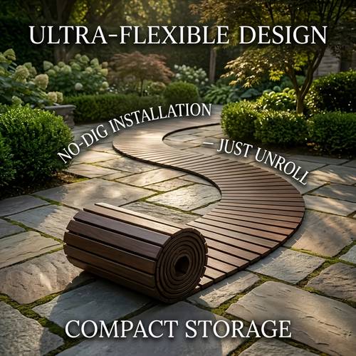 item picture roll up wooden slip resistant and weather resistant outdoor suitable for lawns courtyards and flower bed edges