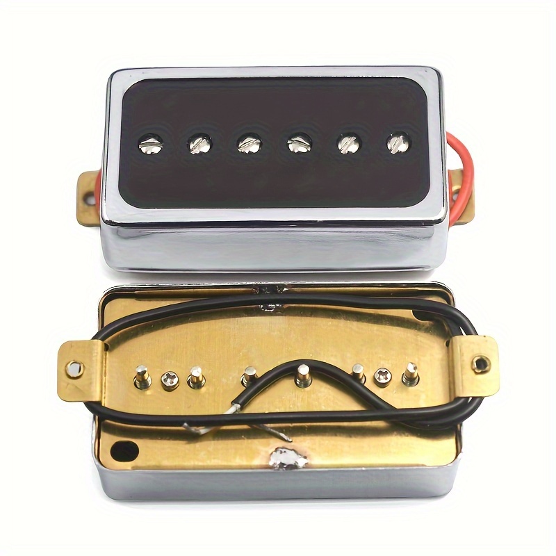 1 Set (N+B) Electric Guitar LP Pickup P90 Pickup Single Coil Pickup Six-string Electric Guitar Pickup O Style Brass Cover Pickup Humbucker Size Single Coil Pickup