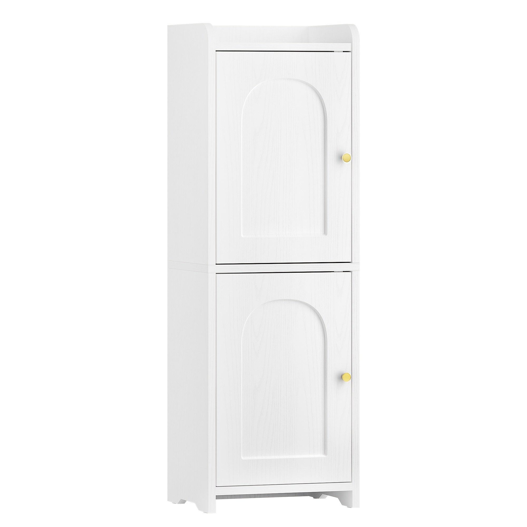 Image of Bathroom Cabinet With 2 Doors And Adjustable Shelf, Narrow Toilet Paper Cabinet, Bathroom Organiser For Small Spaces