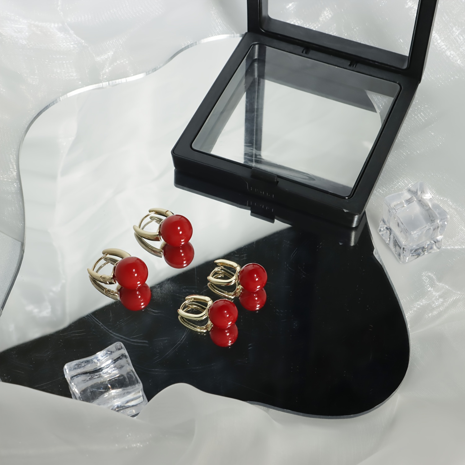 

Elegant Red Pearl Drop Earrings For Women, Lightweight Jewelry, Chic Accessory For Celebrations, Anniversaries, Engagements, Weddings, Gift For Girlfriend Or Wife