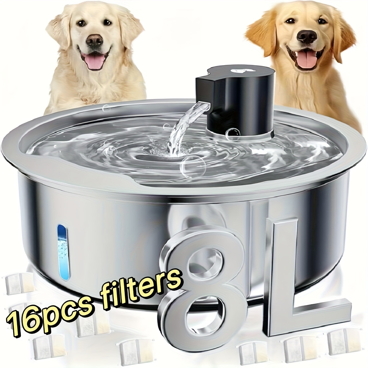TEMU Are Sold Separately! The 8-liter Capacity Of This Pet Fountain Ensures That Your Pet Has A Continuous Supply Of Fresh Water For Days, Which Is