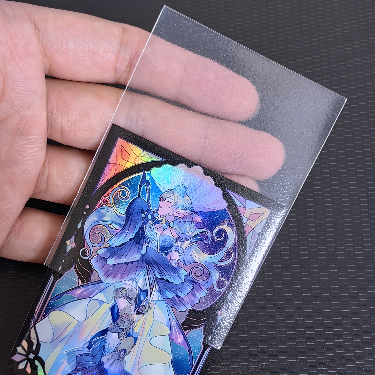 frosted card sleeves Card Sleeves for MTG 200 Pcs, Sturdy Frosted Sleeves Never Tear, Sports Card  Sleeves for Standard Sized Baseball/Games and Trading Card 66*91mm(Tiffany)  : Amazon.ae: Toys main image 1