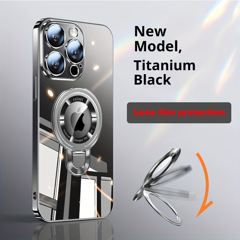 TEMU Phone Case: Compatible With Iphone 17 Pro Max Phone Case Magnetic Stand Electroplated Pc Full Coverage Shockproof 16 Protective Case,,