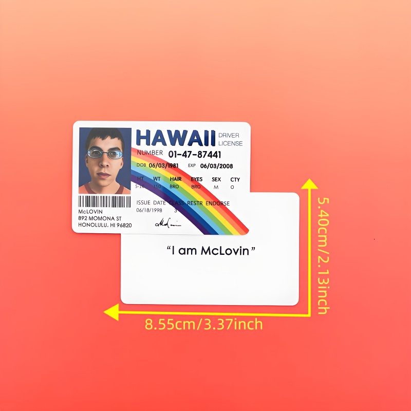 

Unique Hawaiian License Card Stock, Customizable Card With Humorous "i Am " Text, Cardstock For Personalized , Office Supplies, And