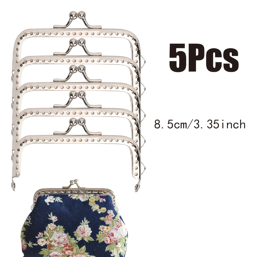TEMU Chiusure a quadrate in metallo argentato da 5 pezzi, accessori per fibbie per borse fai da te in stile vintage fatte a , materiali per la di