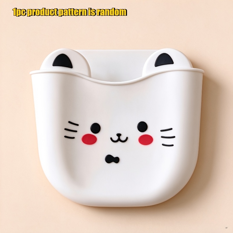 TEMU 1pc Multifunctional Cute Cat Faucet Storage Rack, Product Pattern Is Random, Sponge Storage Rack With Drain Holes, Suitable For Bathroom And