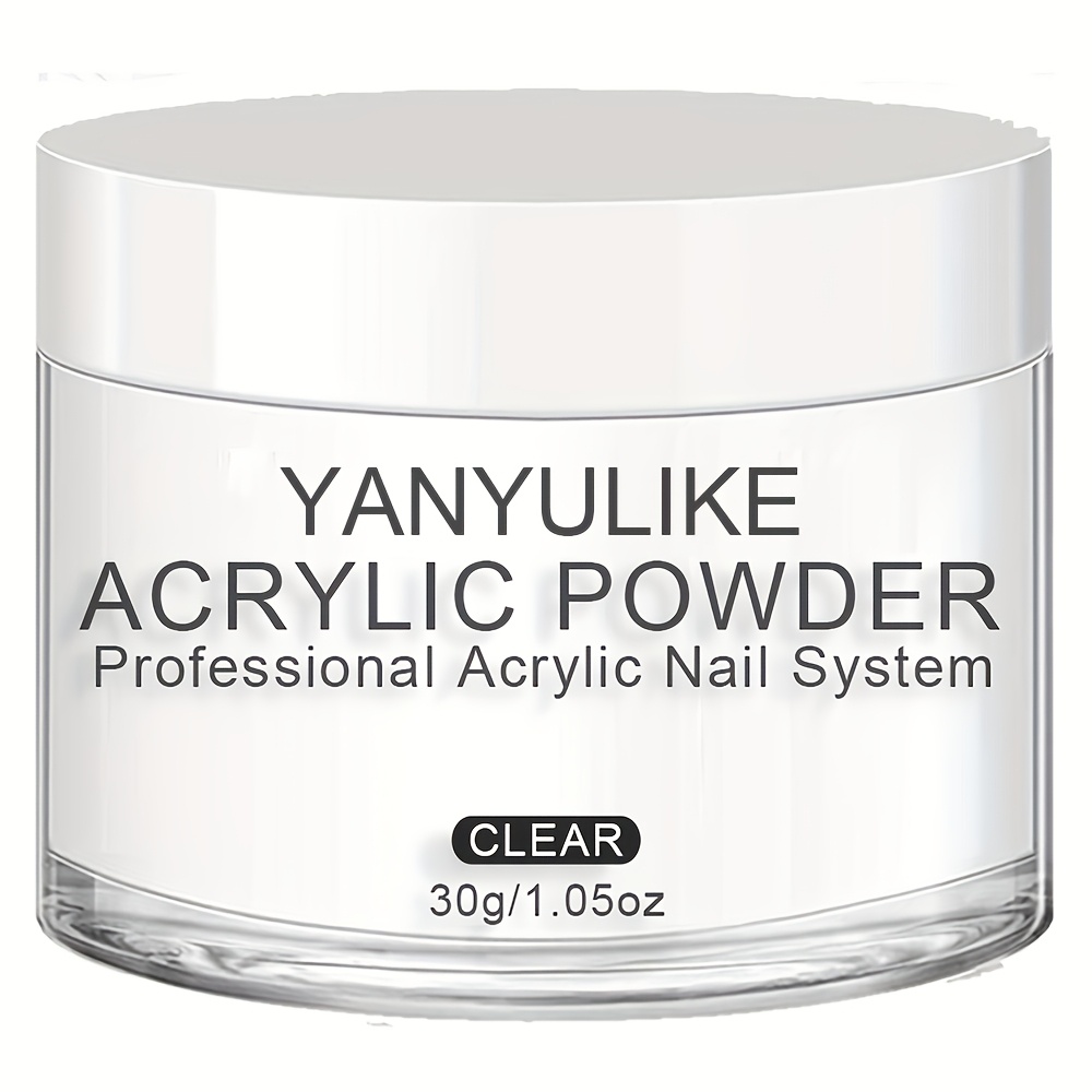 Image of Transparent Pinkish White Nude Acrylic Powder - 30g Professional Acrylic Nail Powder For Acrylic Nail Extension, 3d Nail Art Polymer Powder, No Nail Lamp Required