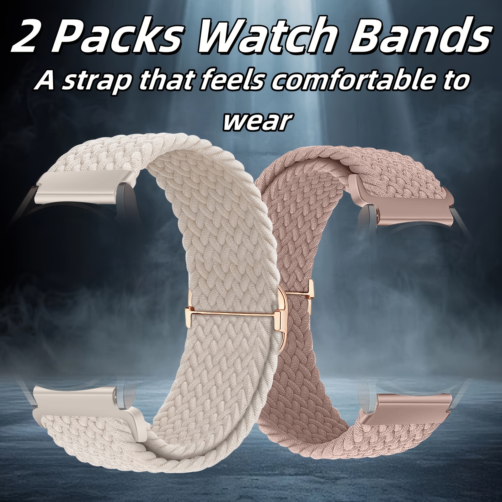 

2pcs Premium Nylon Woven Watch Bands For 7/6/5/4, 6 Classic, & Active 2 - Comfortable, Breathable Sport Straps, Watch Strap