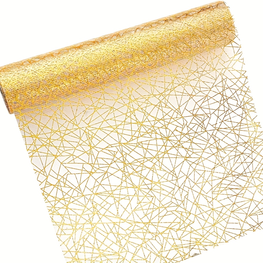 E-shop 1 Stück goldene unregelmäßige Linie Polyester-Tischdeko, hitzebeständig und langlebig – ideal für Thanksgiving, Halloween, Hochzeiten,