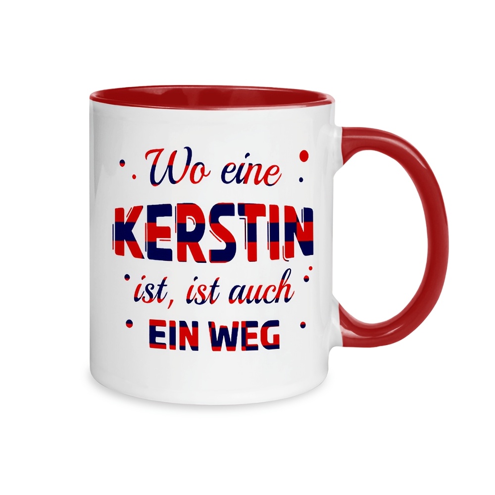 1pc German 11oz Ceramic Coffee Cup Featuring A - " For All " Design, Suitable For Hot And Cold Drinks, An Gift For , Perfect For Use, Coffee Stations