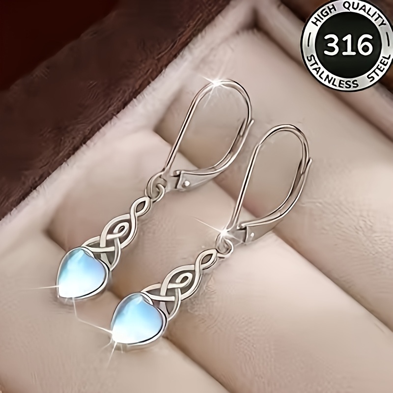 Image of 16 Stainless -shaped Pendant Earrings - Fashionable And Minimalist Women's Knot Earrings - Hypoallergenic - Suitable For Daily Commuting And Banquets - A Jewelry Gift For Mother, Wife, Or Girlfriend