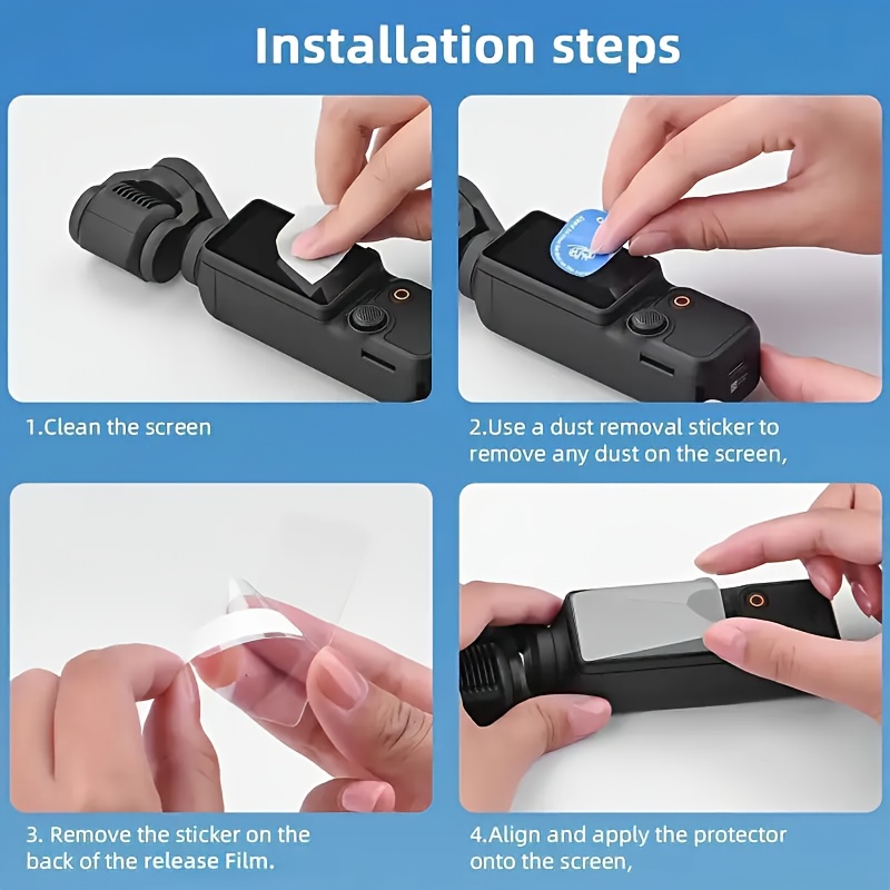 6pcs screen and lens protector set for   3 anti reflective coating ultra clear anti scratch lens and lcd tempered glass film 9h hardness protection       pocket 3 accessories suitable for   Product details 1