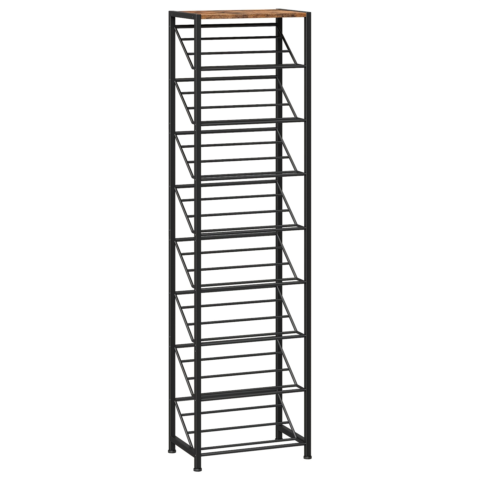 9-tier Shoe Rack, Extra-large Capacity Shoe Cabinet, To 16 Pairs Of Shoes, 42×27×15cm, Slim Shoe Rack, Metal , Suitable For , Doorways, Living Rooms, Bedrooms, And