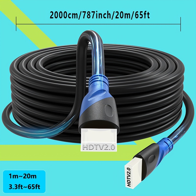 ултра брз 4k/8k hdtv кабел 1м-20м - 18 , позлатени конектори, етернет-компатибилен, поддржува 4k@ , 2k, 1080p, 3d arc - идеален за uhd телевизори, монитори, лаптопи,  , ps4/ps5 - издржлив пвц, достапни повеќе големини Детали за производот 1