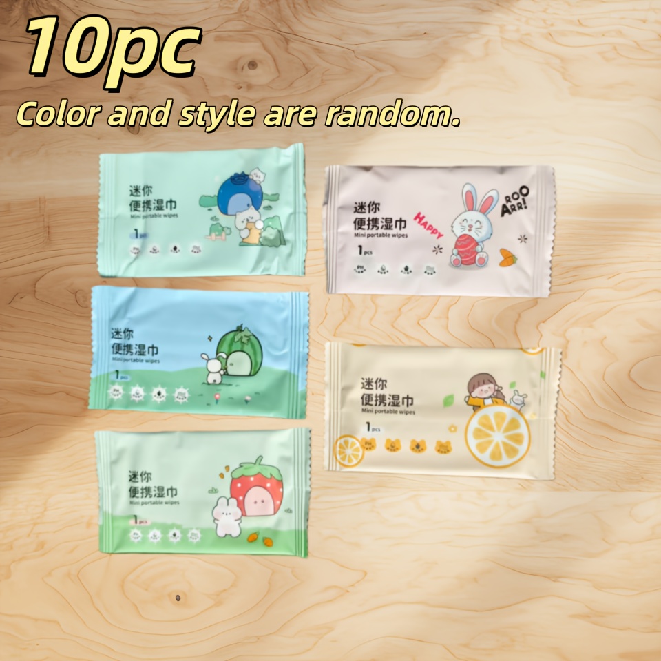 Portable Cleaning Wipes, Independent Sanitary Packaging, Hand And Face Cleaning Tableware Disinfection, A Must For Travel And Camping, Cartoon Light And Portable