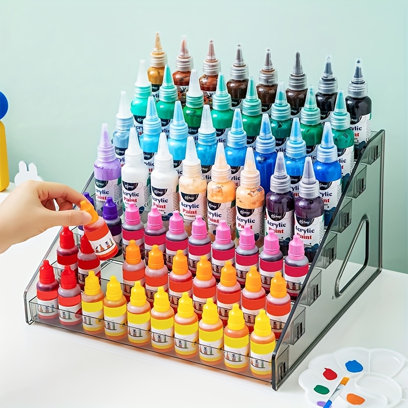 Versatile Plastic Storage Rack for Nail Polish, Cosmetics, Paints - Foldable, Lightweight Design with Step Shelves, Countertop Mounted, Ideal for Displaying Dolls and Craft Supplies, Countertop Organizer|Step Shelf Design|Durable Plastic, Storage Rack for Nail Polish, Utility Racks