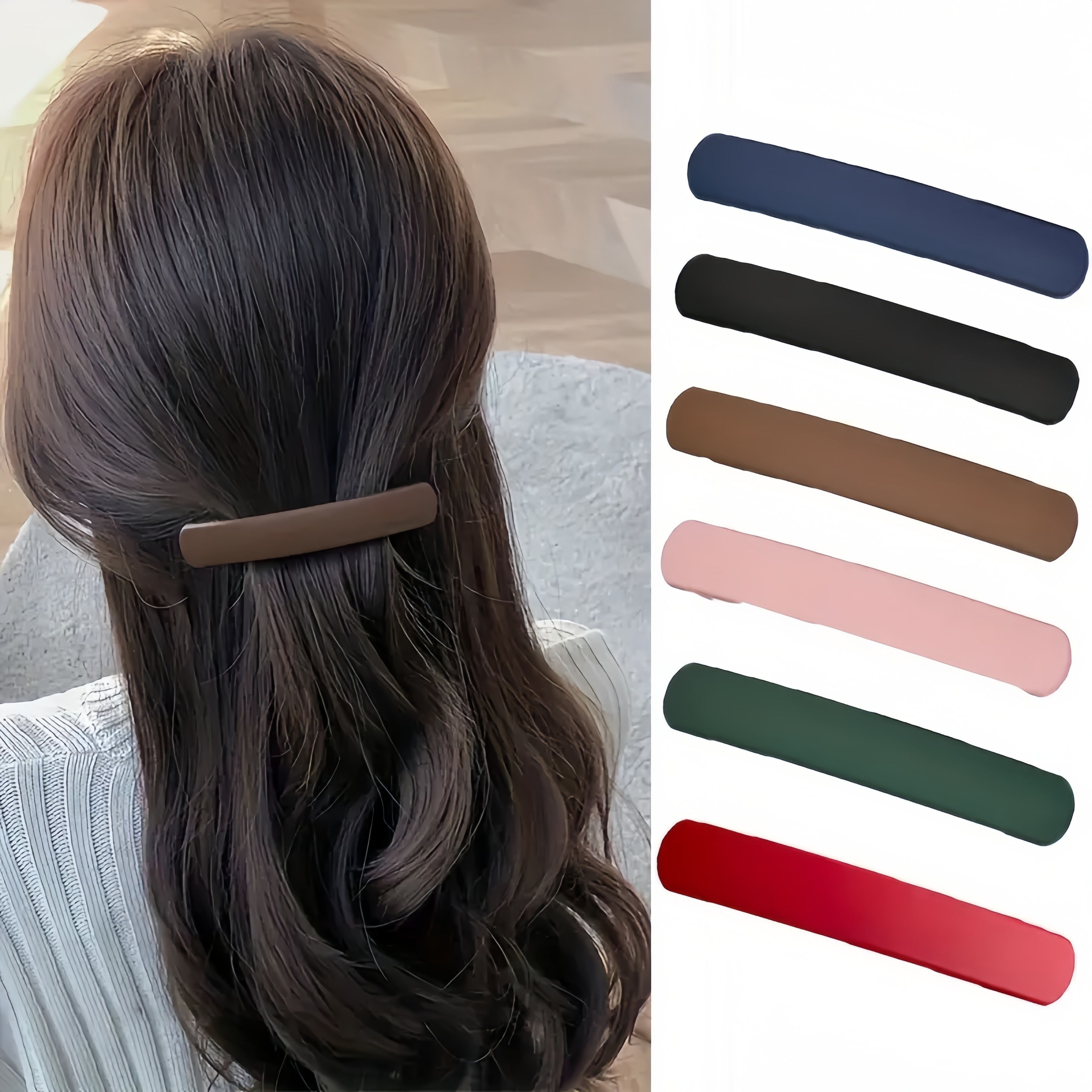 

Chic Matte Vintage-inspired Hair Clip For Women - Non-slip, Solid Color Barrette With Spring Action For Bangs & Updos