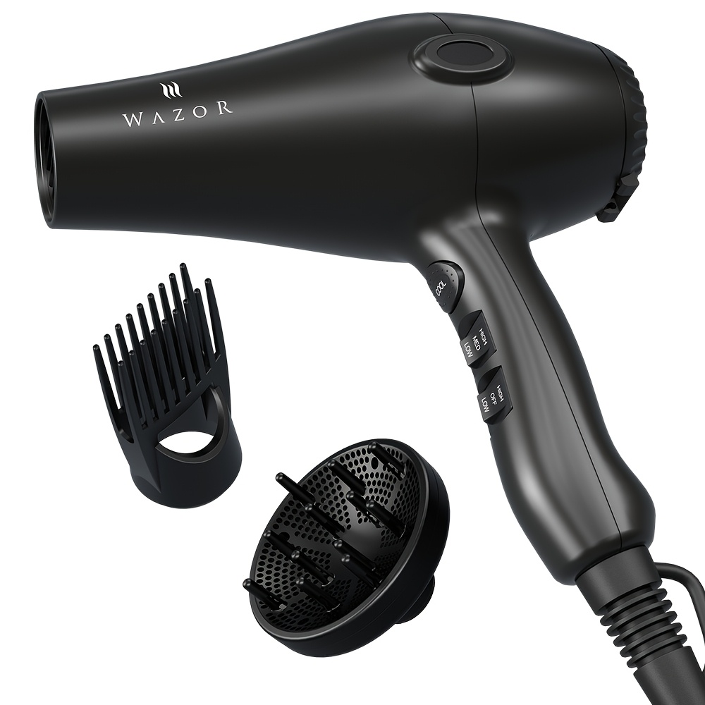 1875w Hair Dryer For Professional Salon & Home Use, 3 Heat/2 Speed With , /christmas Gift For Women, Black