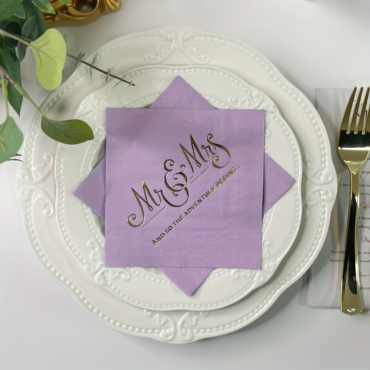 

Elegant Purple Napkins - 16pcs Set, 2-ply, Wedding Receptions, Parties, And Dinner Events