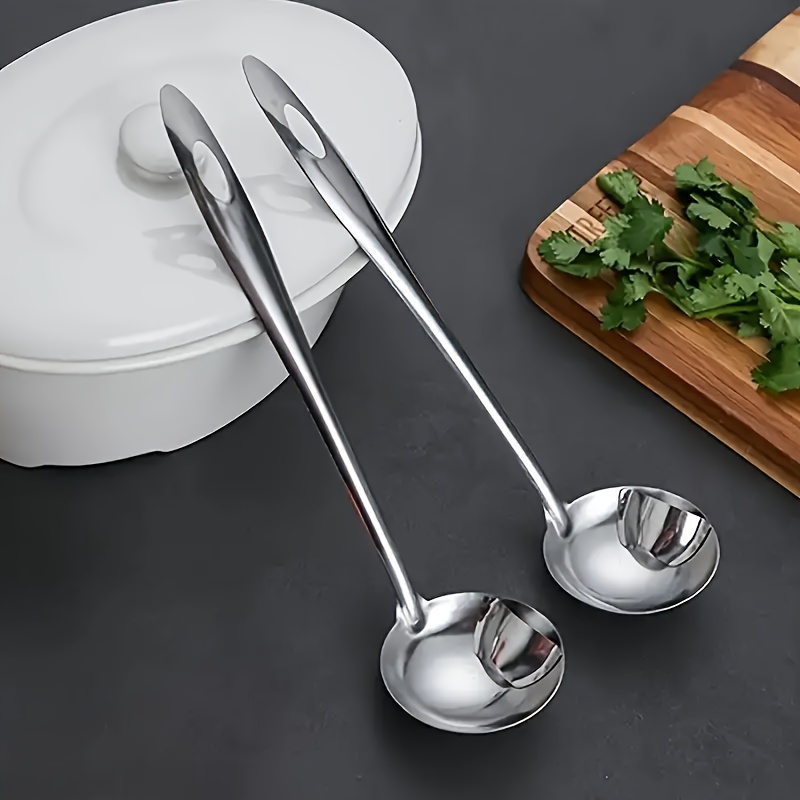 TEMU 2 Pack Household Kitchen Tools Stainless Steel Ladle Gravy Separator Grease Filter Spoon Grease Filter Hot Pot Oil Filter Spoon