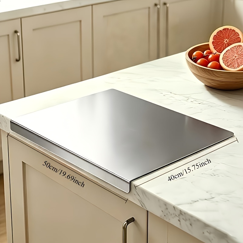 TEMU 15.7 X 19.6-inch Extra Thick Heavy-duty Stainless Steel Cutting Board - Super Large Thick Cutting Board, Non-slip Surface, Heavy-duty
