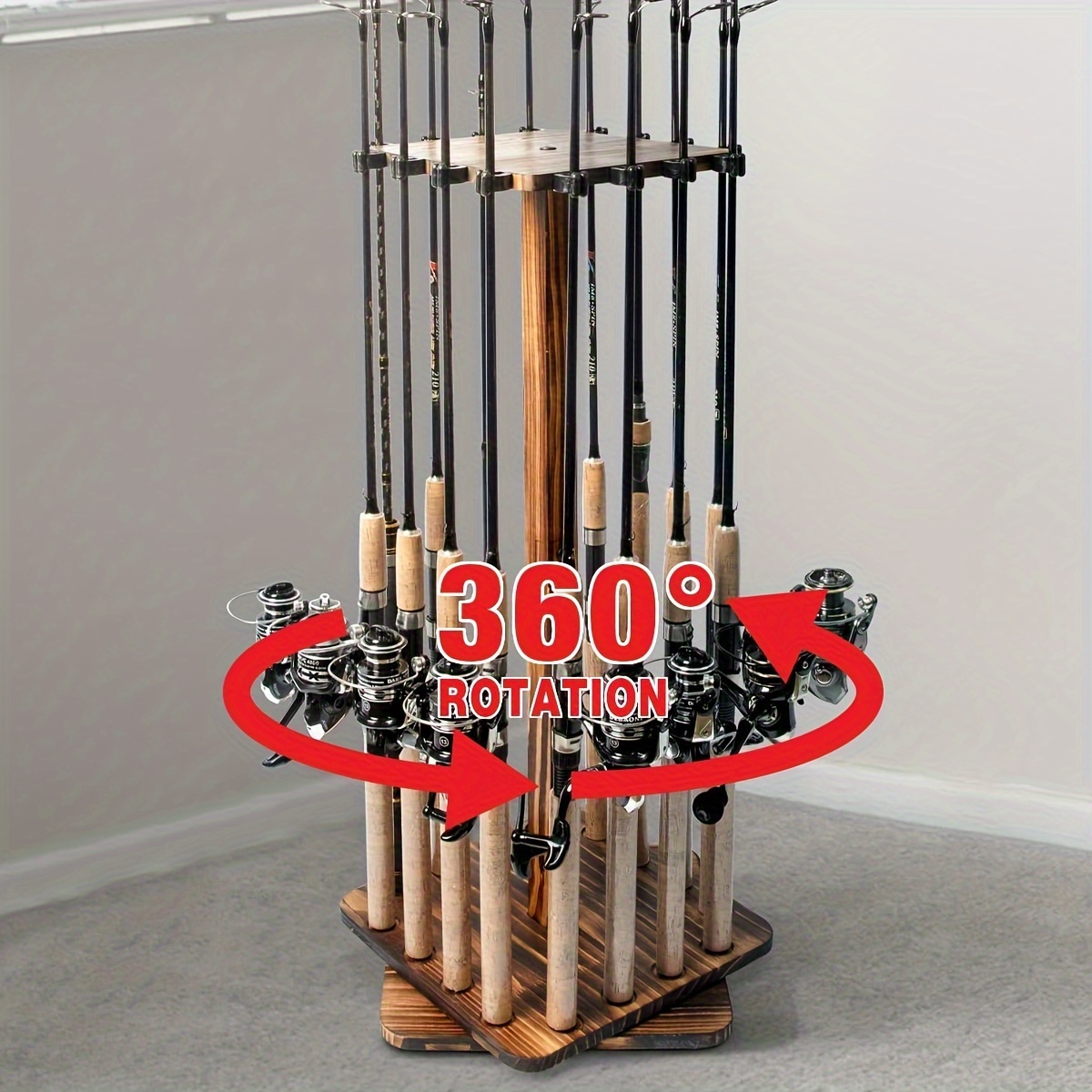 

360 Degree Rotation Fishing Rod Rack