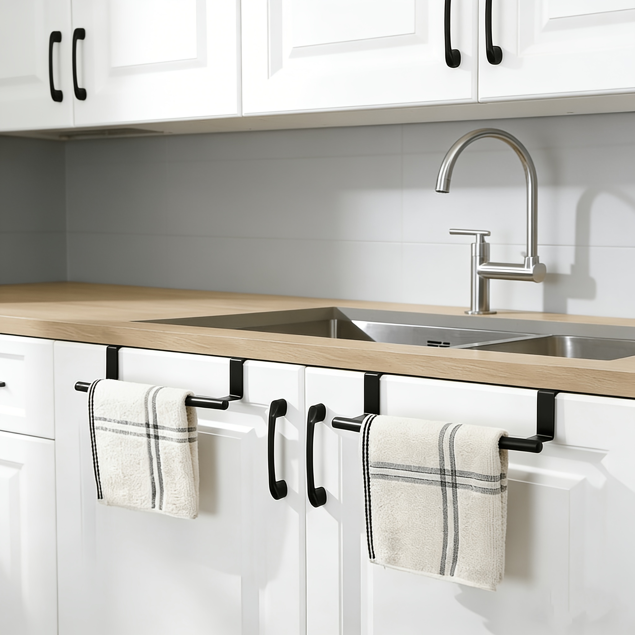 TEMU Set Of 2 Removable Towel Holders - No Drilling Required, Rust-resistant, Sturdy Towel Rod, Ideal For Kitchen And Bathroom, For , A Must-have For
