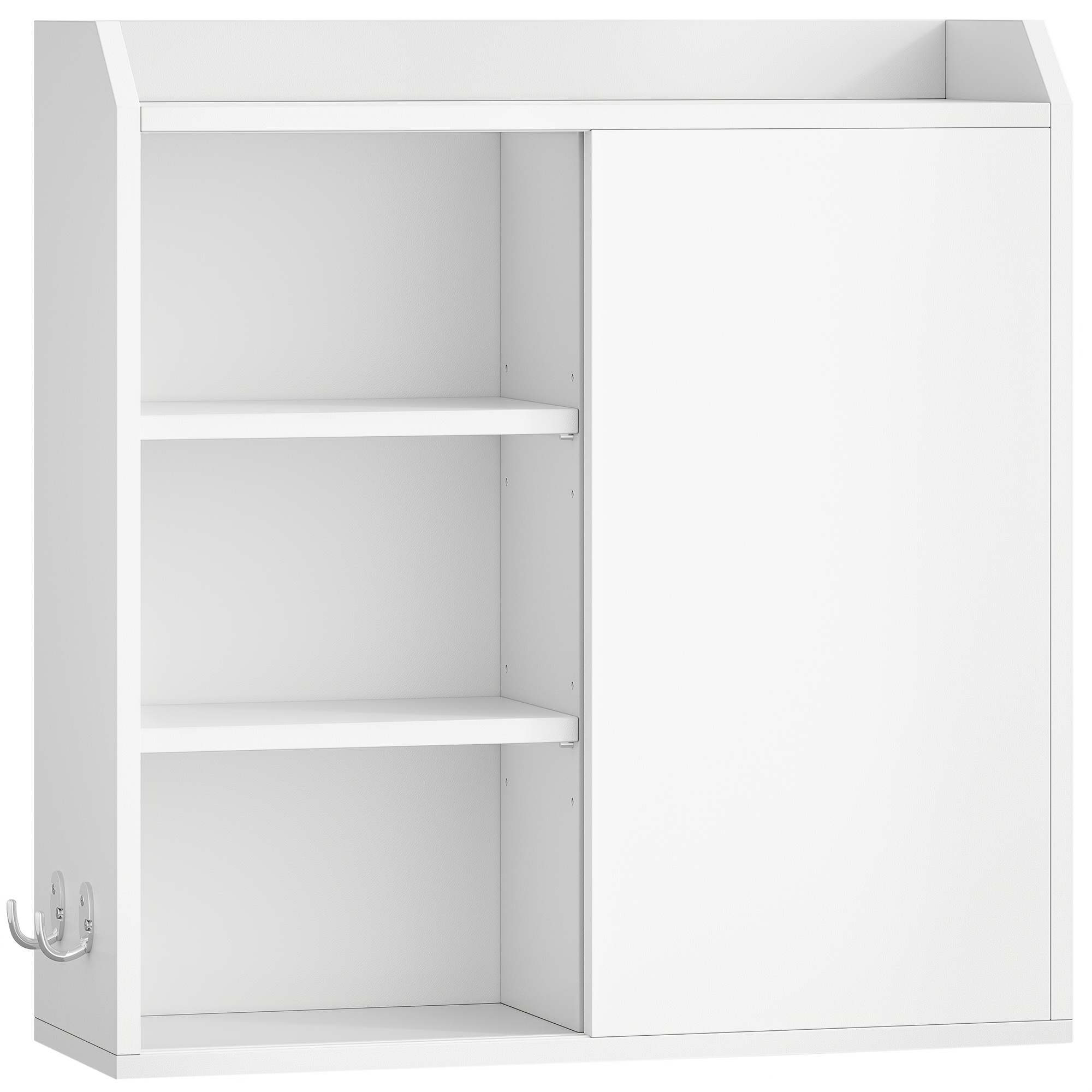 Cabinet For Wall Installation Featuring Adjustable Shelves, Sliding Doors, And Open Compartments, Suitable For Bathrooms And Kitchens, Measuring 20 X 60 X 60 Cm, In