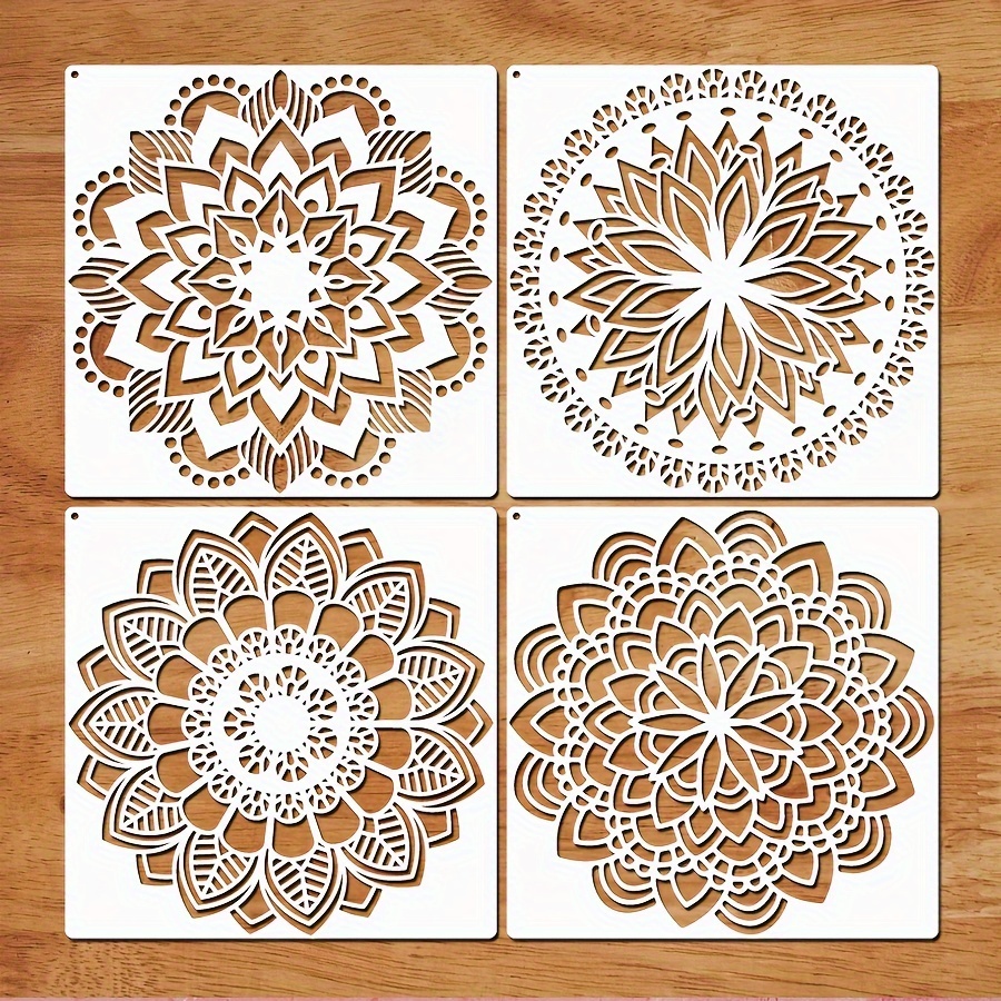 Large Mandala Stencil Reusable Quarter Mandala Drawing - Temu