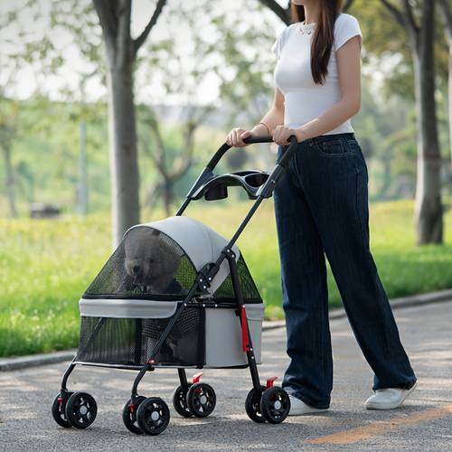 this foldable and lightweight pet stroller is suitable for pets weighing 12kg 26 5 or less when going out