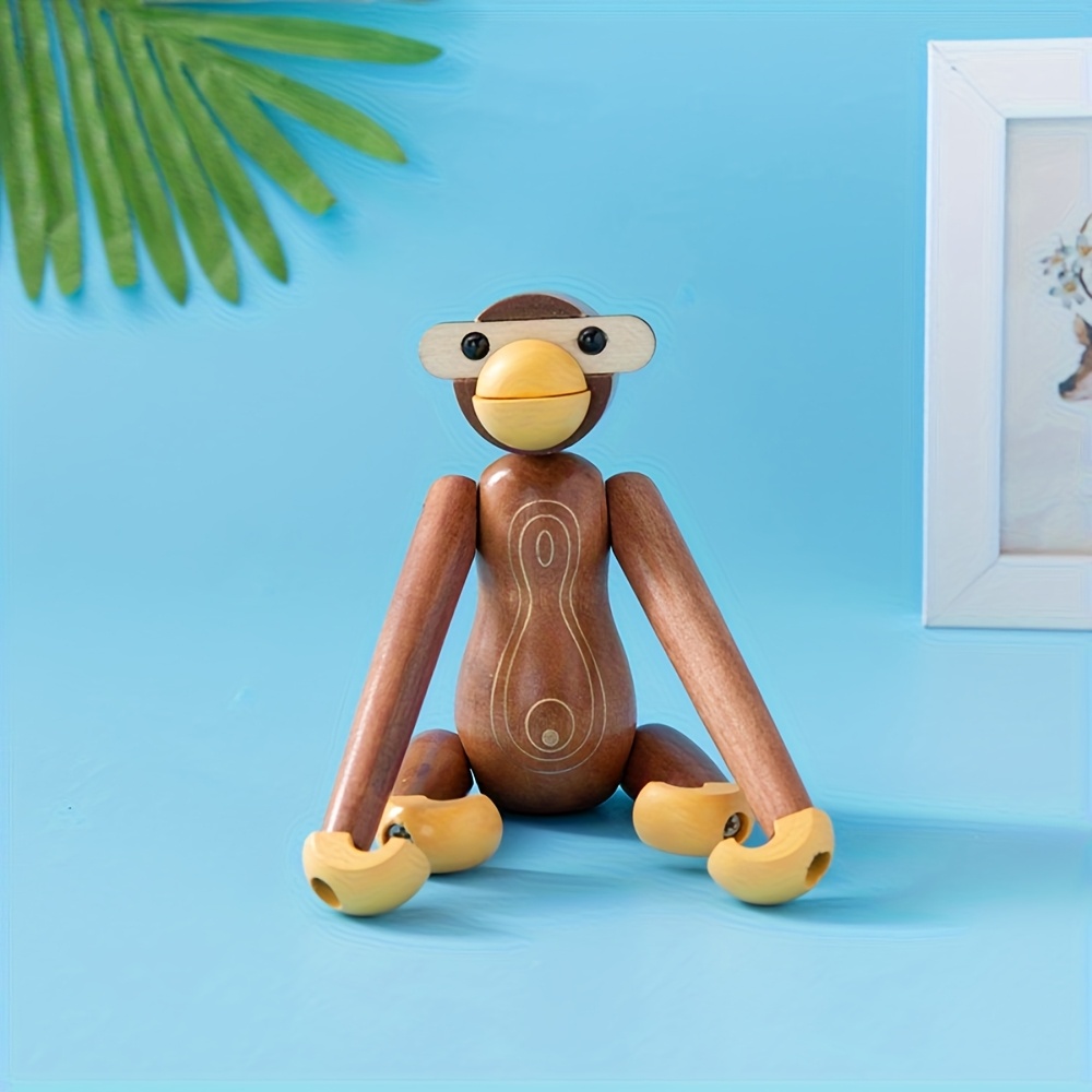Image of Wooden Mobile Cell Phone Stand Holder Monkey Statues Sculpture Desktop Monkey Shape For Home And Office Is Normal For Wooden Products To Have Dents And Scars