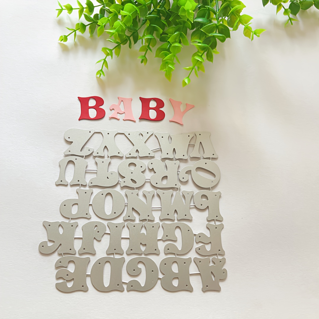 26pcs 1.06inch Letters Metal Cutting Dies Paper Cards Embossing Craft Die Cut Handmade Craft