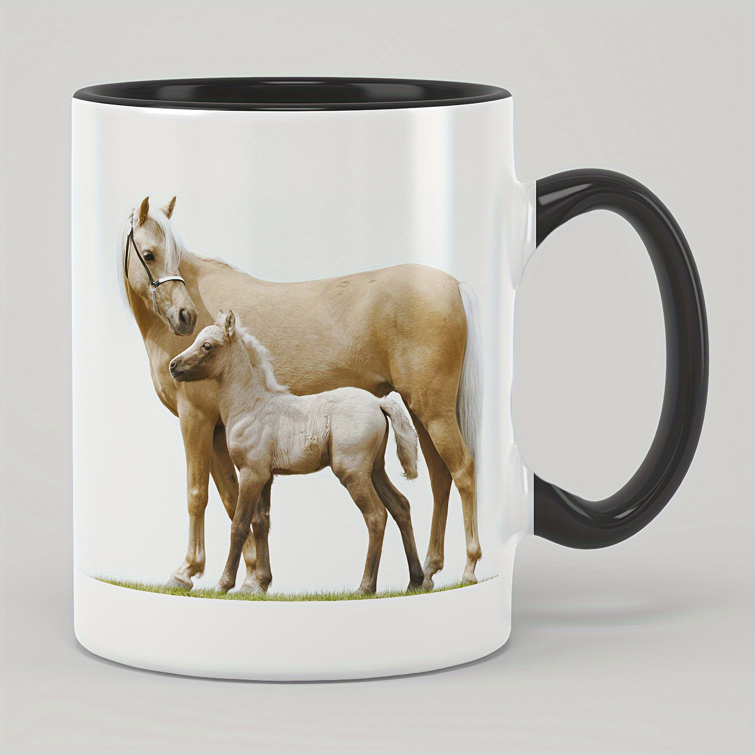 

1pc, 11oz/330ml Creative Horse Pattern Ceramic Mug, Coffee Mug, Water Cup, Humorous Funny Cute Mug, For Friends And Parents, Holiday Gift, Also Suitable For Cafe Restaurant Use