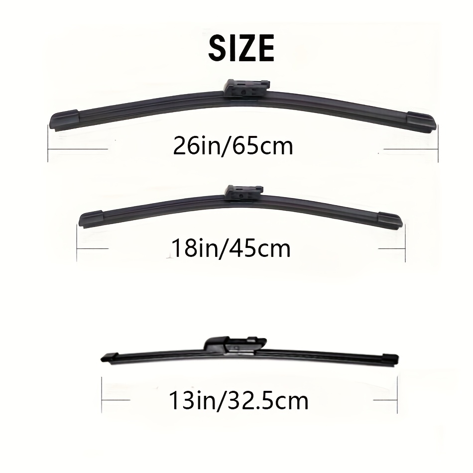 Lhd Front And Rear Wiper Blades Set For Vw B8 2017-2023 Windshield Windscreen Window 26in 18in 13in