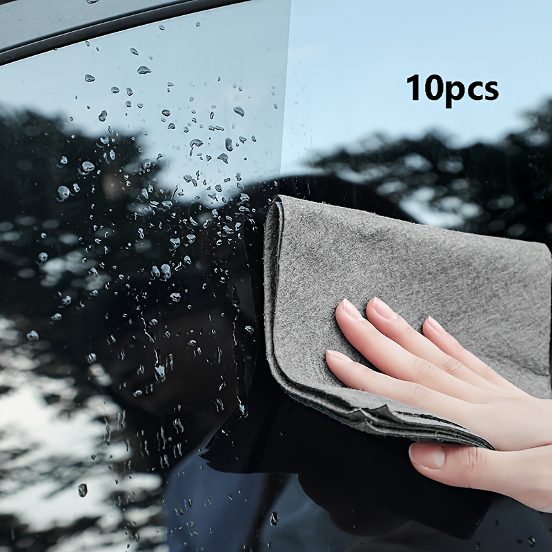 3/5/10 Pcs Lint Free Cloth, Thickened Magic Cleaning Cloth, Reusable Microfiber Cleaning Rag For Windows, Mirror, Glass, Car, Gray
