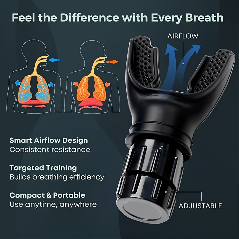 3pcs Breathing Trainer - Adjustable Resistance, Portable Lung Exerciser with Ergonomic Mouthpiece and Lanyard - Suitable for Adults, Athletes, Gym, Travel, Home Workouts - Improves Lung Function, Endurance Training, High-Quality Fitness Equipment