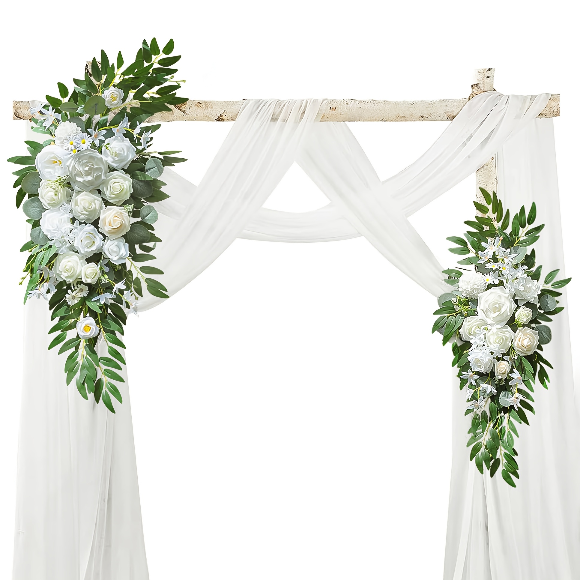 Image of 2pcs Wedding Arch Flowers Kit,artificial Flower Arch Decor Flower Arrangement Wedding Decor Reception Backdrop Floral Decorations Artificial Flower Arrangements Outdoor Decor Garden Decor