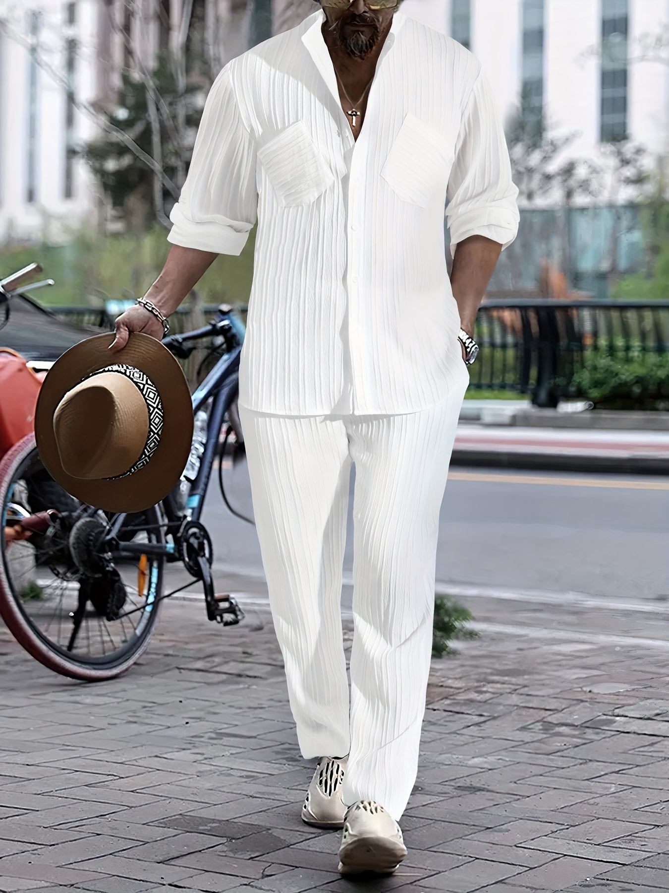 Casual White Collar Outfits Mens White Dress Shirts Button Collar