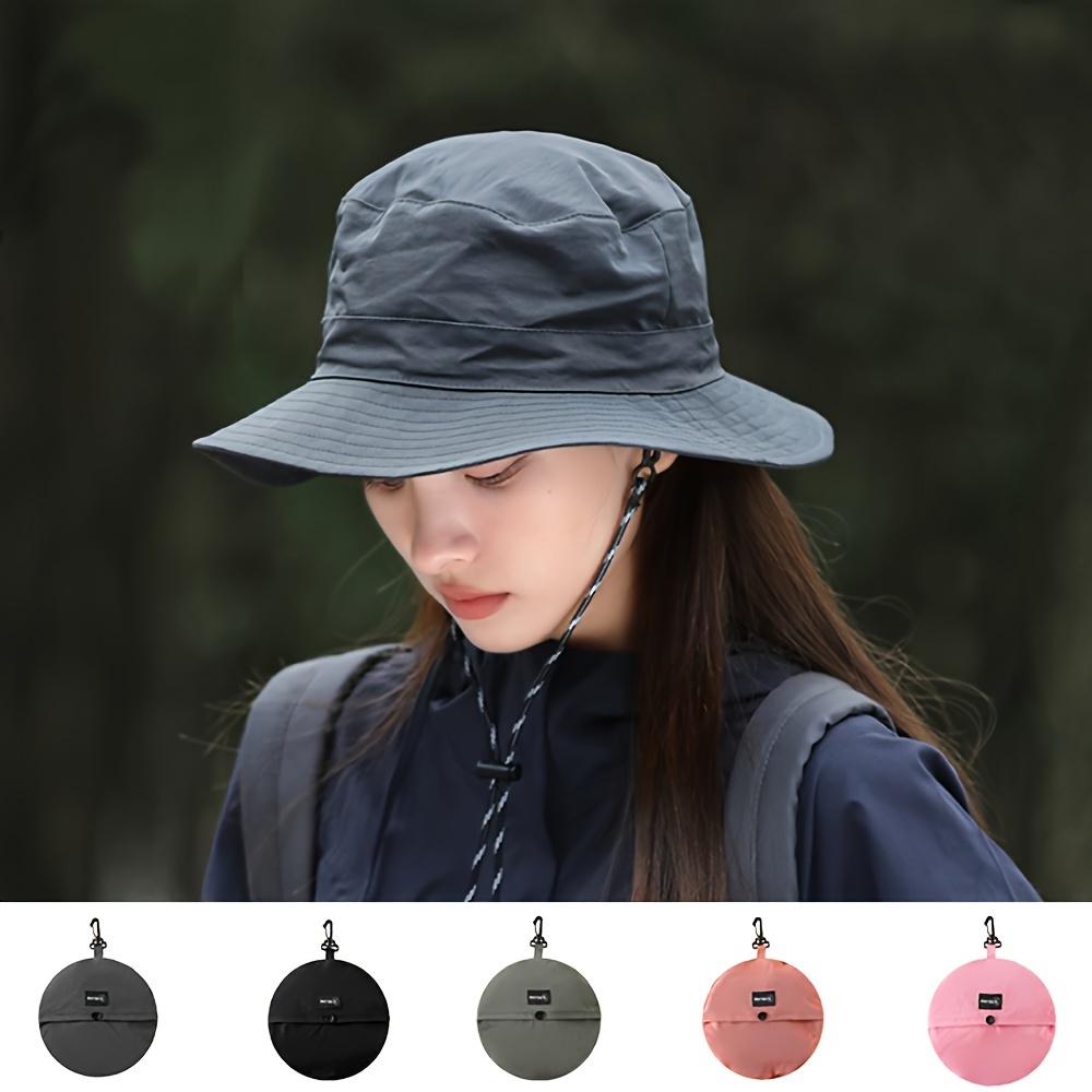 

Unisex Quick-dry Bucket Hat, Outdoor Solid Color Sun Protection Hat, Foldable And Packable Climbing Cap, Cycling Hat