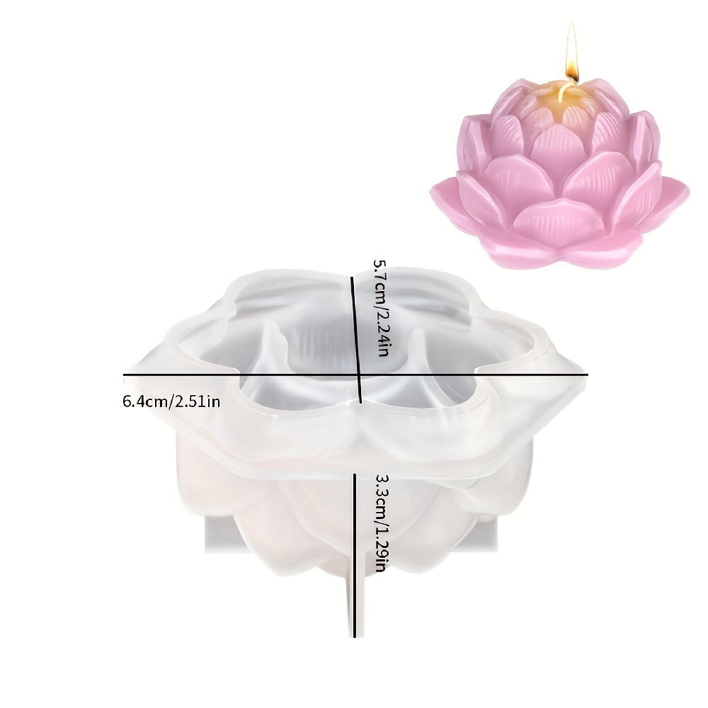 [resin Mold] 3d For Lotus Flower Silicone Mold - , Textured Design, No Power Needed For Soap, Candle & Resin Crafts