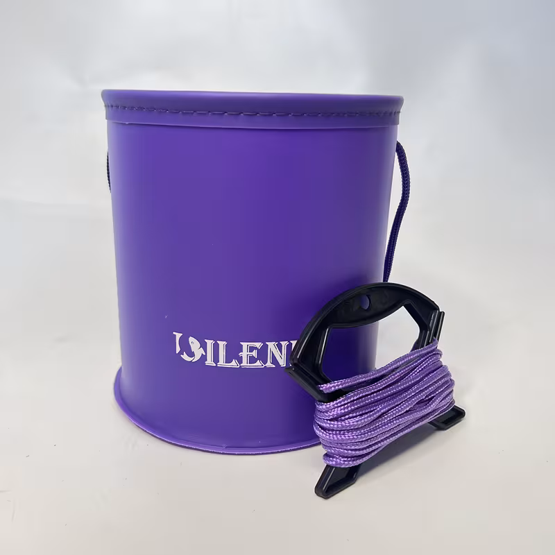 one piece of a collapsible bucket with a 3 a portable plastic container suitable for activities like camping and fishing ideal for live bait and folded for use bathroom or patio Product details 7