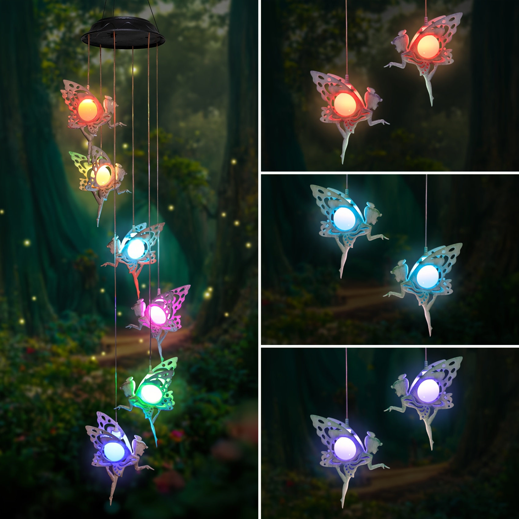 

Tryme Solar Wind Chimes Changing Colors Fairy Wind Chime Outside Lights Windchimes Unique Decorative Mobile Gifts For Day Birthday Thanksgiving Christmas