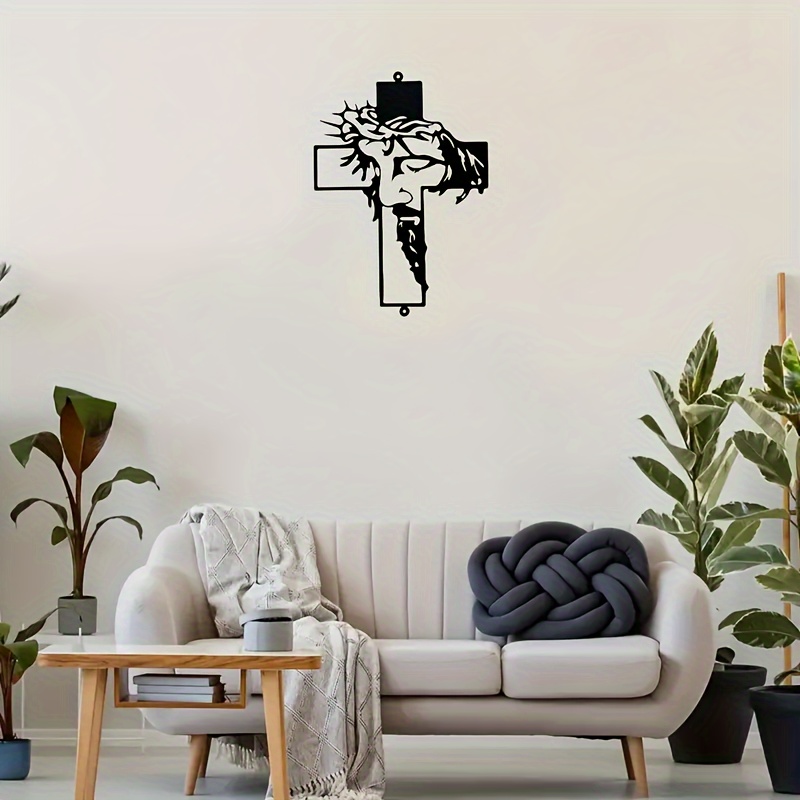 1pc Metal wall art Cross Sign Wall Art Decoration, Easter Thanksgiving Wall Hanging Decoration, Office Dining Room Lobby Wall Decor, Halloween Room Decor art