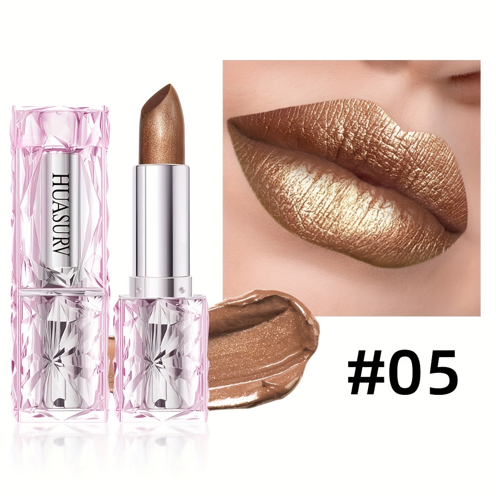 6 Waterproof Lipstick Set Long Lasting Moisturizing & Metallic Shine