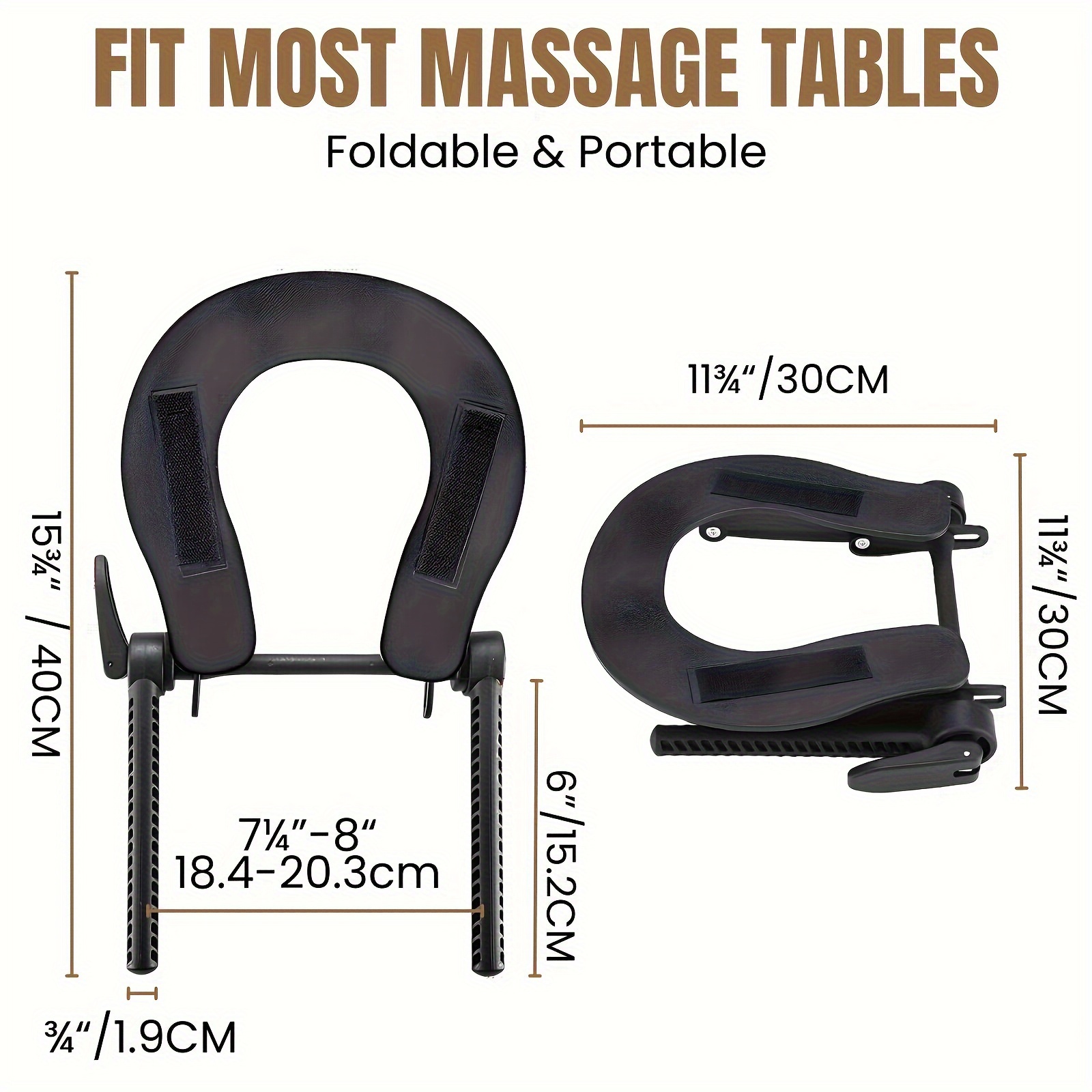 TEMU Massage Table Face Cradle Headrest Platform- Adjustable, Durable, 2in 1 Set