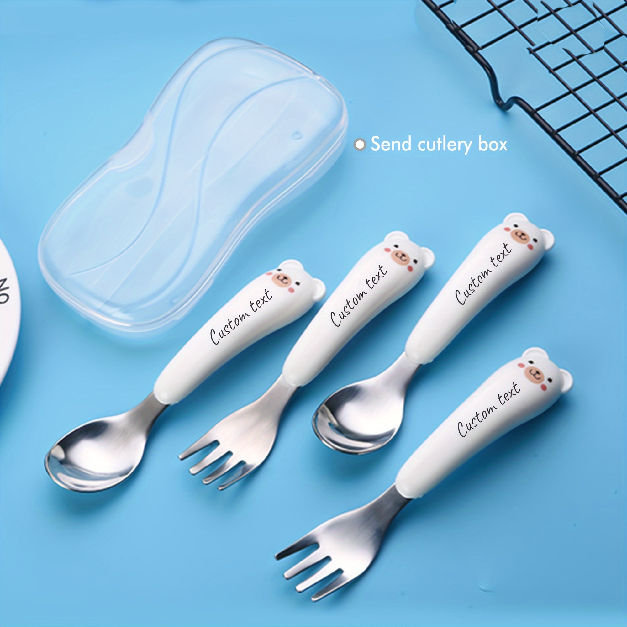 2pcs custom engraved stainless steel cutlery set personalized tableware for mom     ideal for christmas birthday   gifts Product details 1